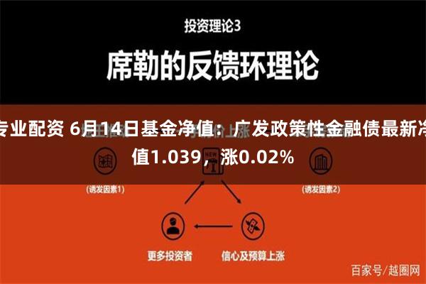 专业配资 6月14日基金净值：广发政策性金融债最新净值1.039，涨0.02%