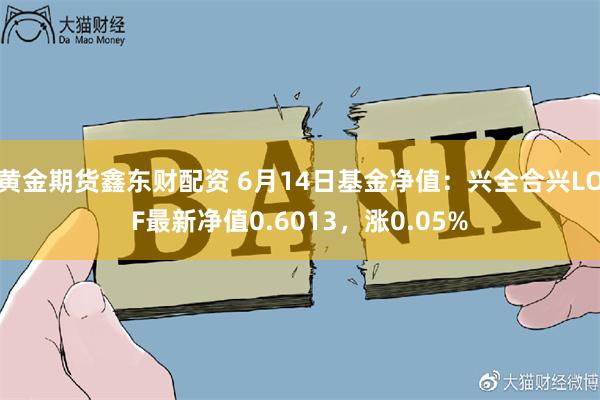 黄金期货鑫东财配资 6月14日基金净值：兴全合兴LOF最新净值0.6013，涨0.05%