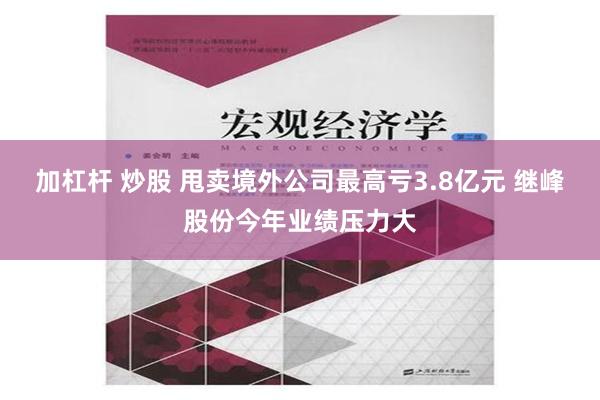 加杠杆 炒股 甩卖境外公司最高亏3.8亿元 继峰股份今年业绩压力大