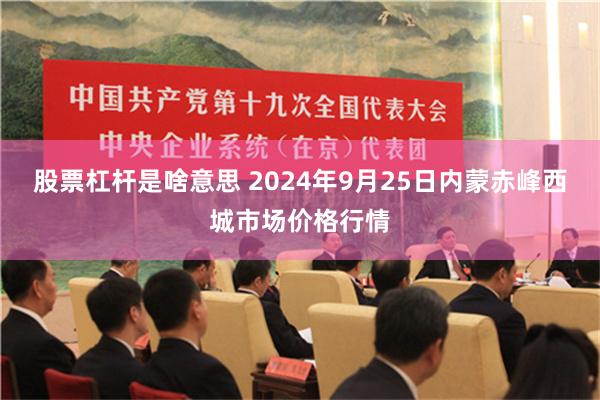 股票杠杆是啥意思 2024年9月25日内蒙赤峰西城市场价格行情