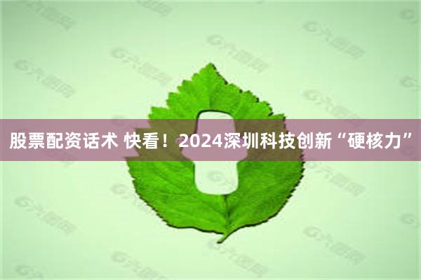 股票配资话术 快看！2024深圳科技创新“硬核力”